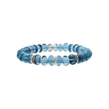 14k London Blue Topaz Beaded Bracelet with Diamond Rondelles - 9mm