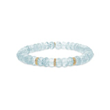 14k Aquamarine Bracelet with 3 Diamond Rondelles