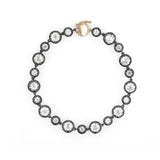 14k Heirloom White Topaz Bracelet with Black Rhodium Setting - 7"