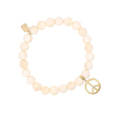 Bracelet en os 14 carats avec breloque symbole de paix - 8 mm