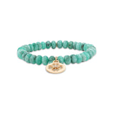 14k Emerald Bracelet with Open Clover Charm - 7mm