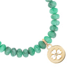 14k Emerald Bracelet with Open Clover Charm - 7mm