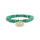 14k Emerald Bracelet with Daisy Charm - 7mm