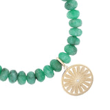 14k Emerald Bracelet with Daisy Charm - 7mm