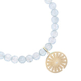 Bracelet en aigue-marine 14 carats avec breloque marguerite - 6 mm