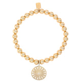 14k Bali Beaded Bracelet with Daisy Charm - 6mm