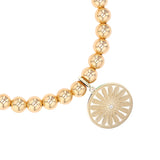 14k Bali Beaded Bracelet with Daisy Charm - 6mm