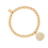 14k Daisy Charm on Bali Beaded Bracelet - 6mm