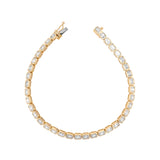14k Gold Emerald Cut Bezel Set Diamond Tennis Bracelet