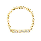 14k Manifestation ID with Bali Beaded Bracelet - 6mm