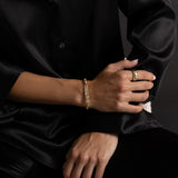 14k Manifestation ID with Bali Beaded Bracelet - 6mm