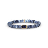 14k Kyanite Beaded Bracelet with Iolite Bead Connector - 6mm