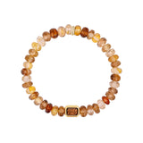 14k Brown Zircon Bracelet with Brown Zircon Bead Connector - One of a Kind