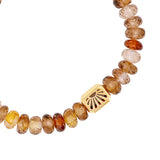 14k Brown Zircon Bracelet with Brown Zircon Bead Connector - One of a Kind