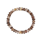 14k Brown Zircon Beaded Bracelet with Diamond Rondelle - 7mm