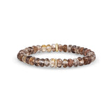 14k Brown Zircon Beaded Bracelet with Diamond Rondelle - 7mm