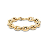 14k Gold Hollow Oval Link Bracelet