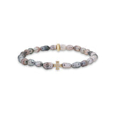14k Tahitian Keshi Pearl Bracelet with Diamond Cross Bead
