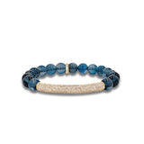 14k London Blue Topaz Bracelet with Diamond Bar - 8mm