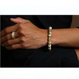 14k Mexican Fire Opal Bracelet with Diamond Rondelles - One of a Kind