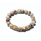 14k Mexican Fire Opal Bracelet with Diamond Rondelles - One of a Kind