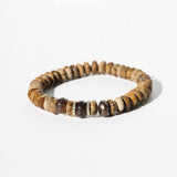 14k Jasper & Brown Zircon Beaded Bracelet with Diamond Rondelles - 8mm