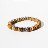 14k Jasper & Brown Zircon Beaded Bracelet with Diamond Rondelles - 8mm