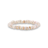 14k Freshwater Keshi Pearl Beaded Bracelet with 5 Diamond Rondelles