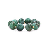 14k Yellow Gold Raw Emerald and Diamond Beaded Bracelet - One of a Kind
