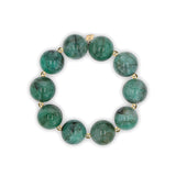 14k Yellow Gold Raw Emerald and Diamond Beaded Bracelet - One of a Kind