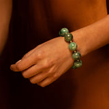 14k Yellow Gold Raw Emerald and Diamond Beaded Bracelet - One of a Kind