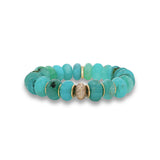 14k Peruvian Opal Beaded Bracelet with Diamond Rondelle
