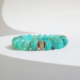 14k Peruvian Opal Beaded Bracelet with Diamond Rondelle