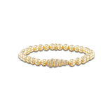14k Diamond Shell and Bali Bead Bracelet - 6mm