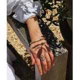 14k Sand Dollar Saddle Ring with Champagne & White Diamonds