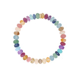 14k Rainbow Gemstone Mix Bracelet with Diamond Donut - 7mm