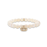 14k Sand Dollar Charm on Beaded Bone Bracelet - 8mm