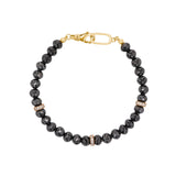 18k Black Diamond Beaded Bracelet with Diamond Rondelles