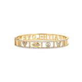 14k Diamond Faith Love Icon Hinge Bracelet