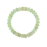 14k Prehnite Beaded Bracelet with 3 Diamond Rondelles - 8mm