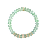 14k Mint Fluorite Beaded Bracelet with Topaz Flush Set Rondelle & Gold Rondelles - 8mm
