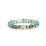 14k Mint Fluorite Beaded Bracelet with Topaz Flush Set Rondelle & Gold Rondelles - 8mm