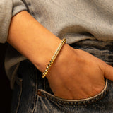 14k Gold Chakra Bar Bali Beaded Bracelet - 6mm