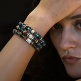 The Joplin Stack - 14k Blue & Brown Mix Bracelets - One of a Kind