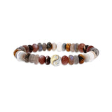 Neutral Gradient Bracelet with Mix Metal Yin Yang Bead - 8mm