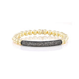 Black and Gold Diamond Bar Beaded Bracelet