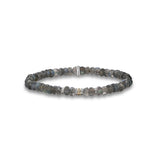 Labradorite Mini Beaded Bracelet with Mix Metal Diamond Rondelles - 5mm