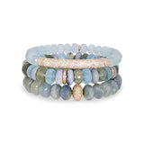 14k Malibu Beach Stack - Gray Blue Mix "One of a Kind"