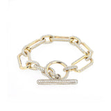 14k Gold Gwyneth Link Diamond Toggle Bracelet