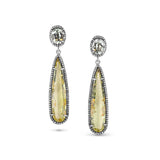 Yellow Beryl and Aquamarine Double Drop Earrings "One of a Kind"